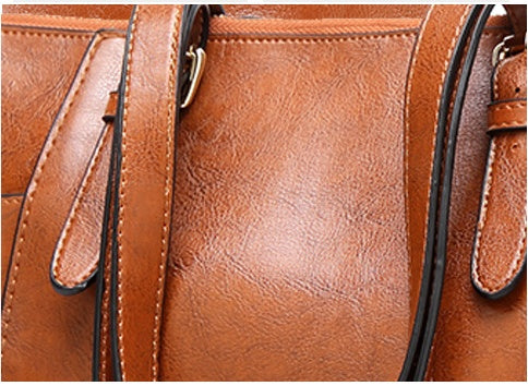 MAOSI Damen Lederhandtasche – Große Handtasche aus geöltem Wachsleder